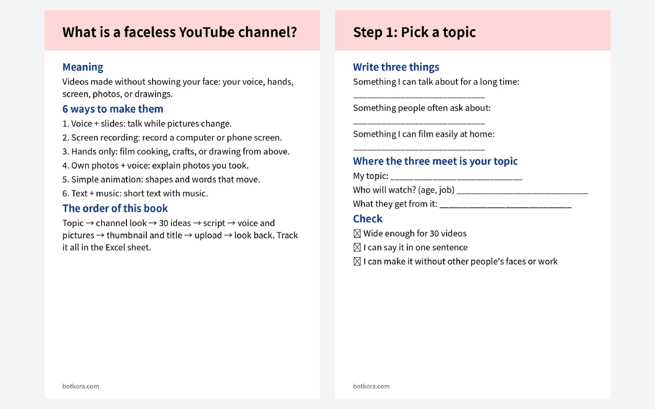 ก่อน · หลัง (ทดสอบจริง) — แผน YouTube แบบไม่โชว์หน้า